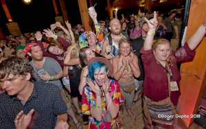 happy people in the crowd at mountain music festival 2018 at ace adventure resort on the thursday night pre party at the lost paddle