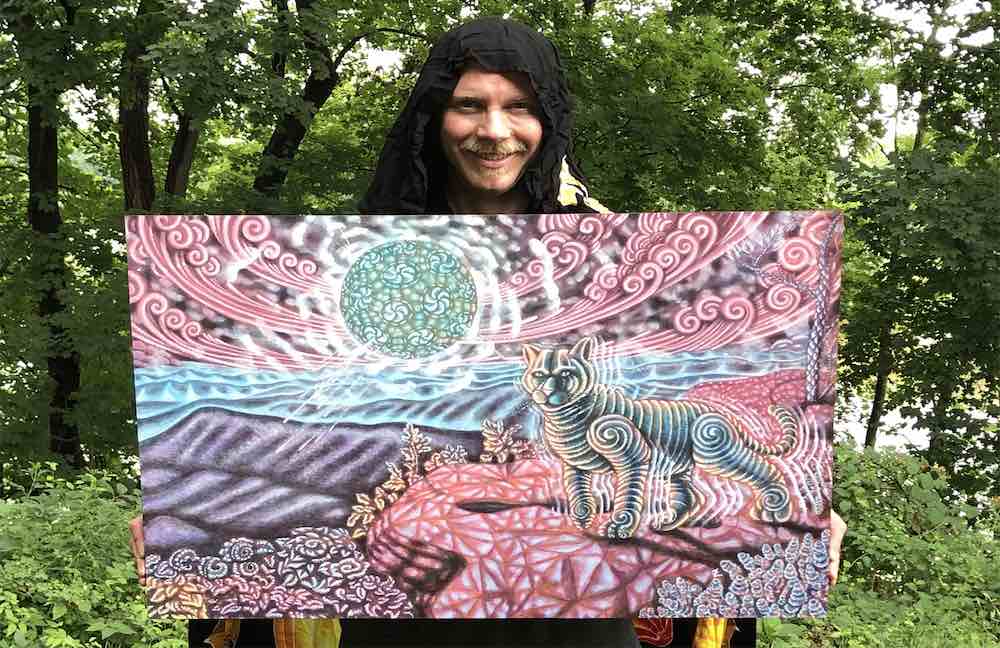 brian zickafoose painting at mountian music festival 2021 visual artist