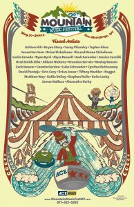 2019 mountain music festival visual art lineup poster by brian zickafoose