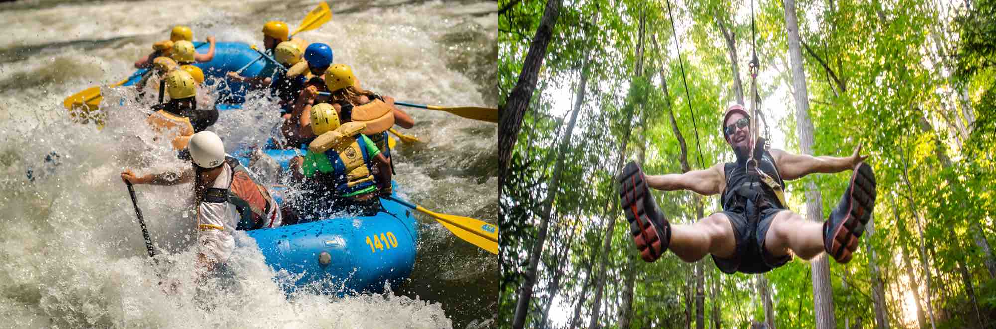 whitewater rafting in the lower new river gorge and zip lines at ace adventure resort 