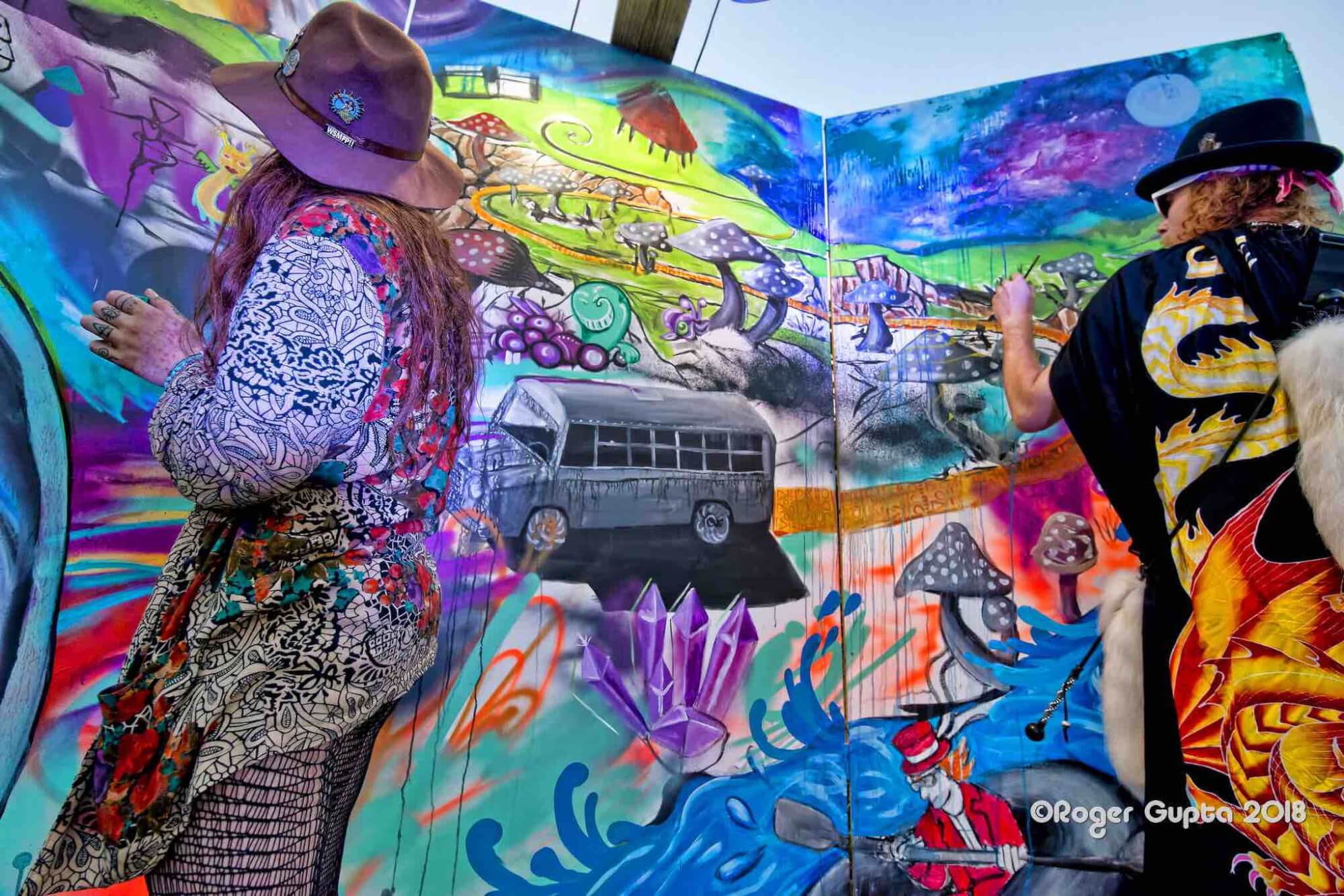 visual artist mural at mountain Music festival 2018