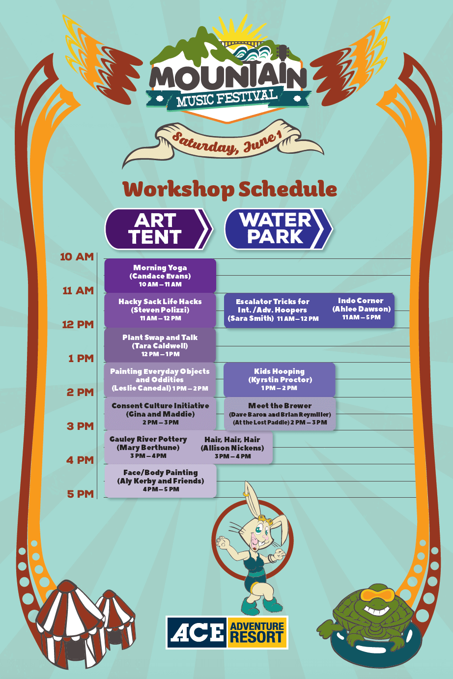 Saturday mountain music festival workshop schedule