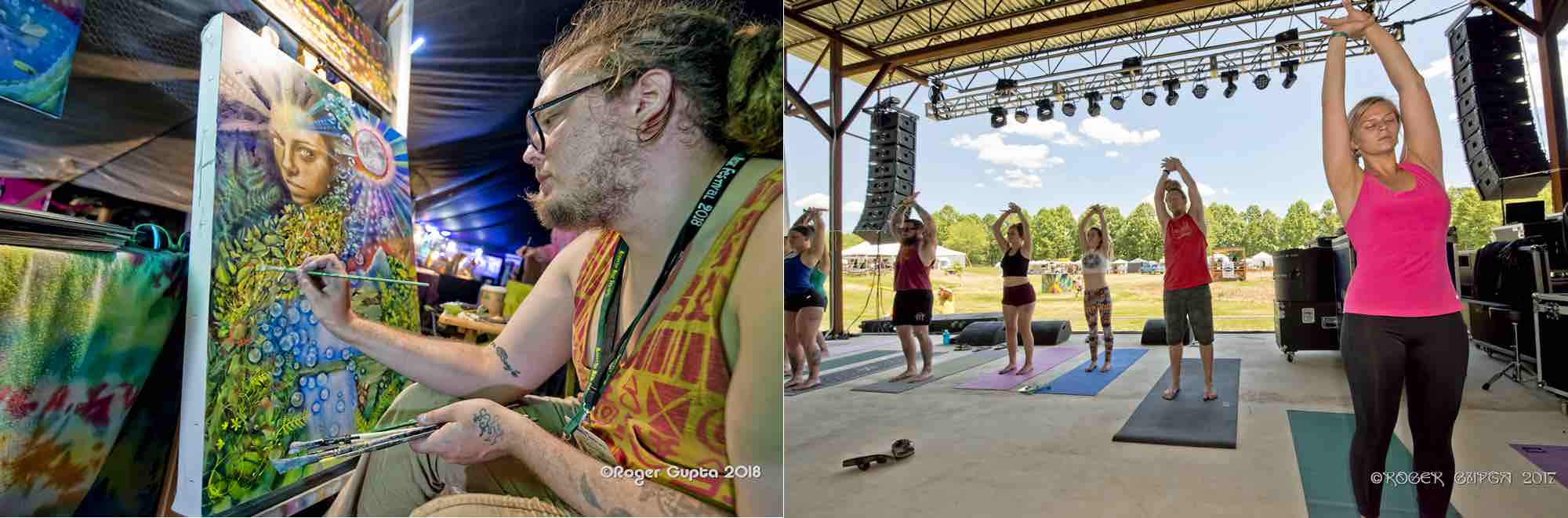 workshops at mountain music festival art and yoga on the main stage