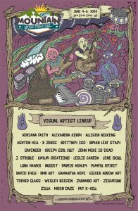 mountain music festival 2020 visual artist lineup poster by Brian zickafoose