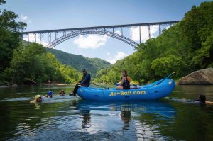 rafters with ace adventure resort under the new river gorge bridge in west virginia