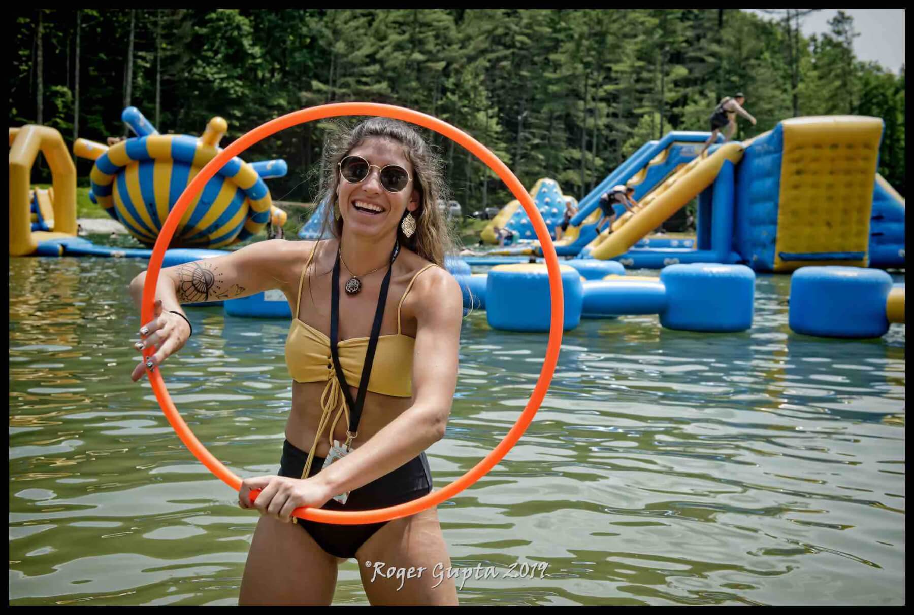 MOuntain music festival hula hooper at waterpark 