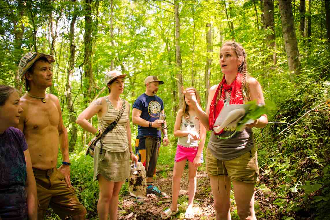 nature hike at mountain music festival with tara