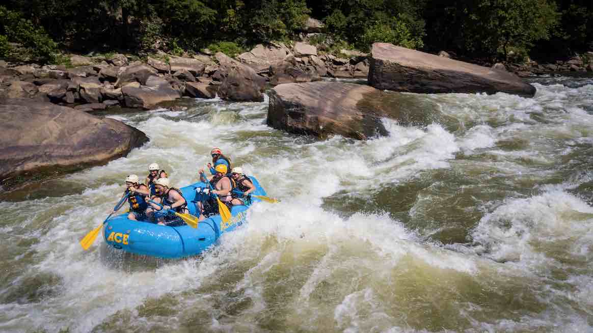 whitewater rafting with ace adventure resort in the new river gorge west virginia