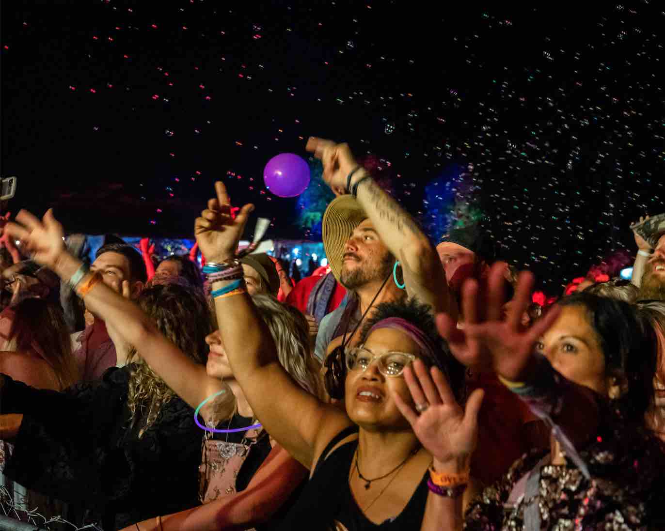 fans in the crowd at mountain music festival 2021