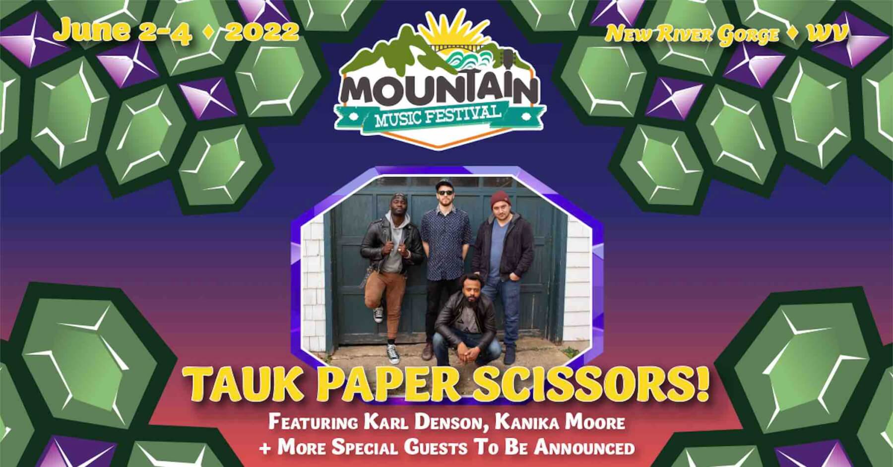 tauk paper scissors announcement for mountain music festival 2022