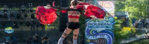 flow performer in front of stage at Mountain Music Festival
