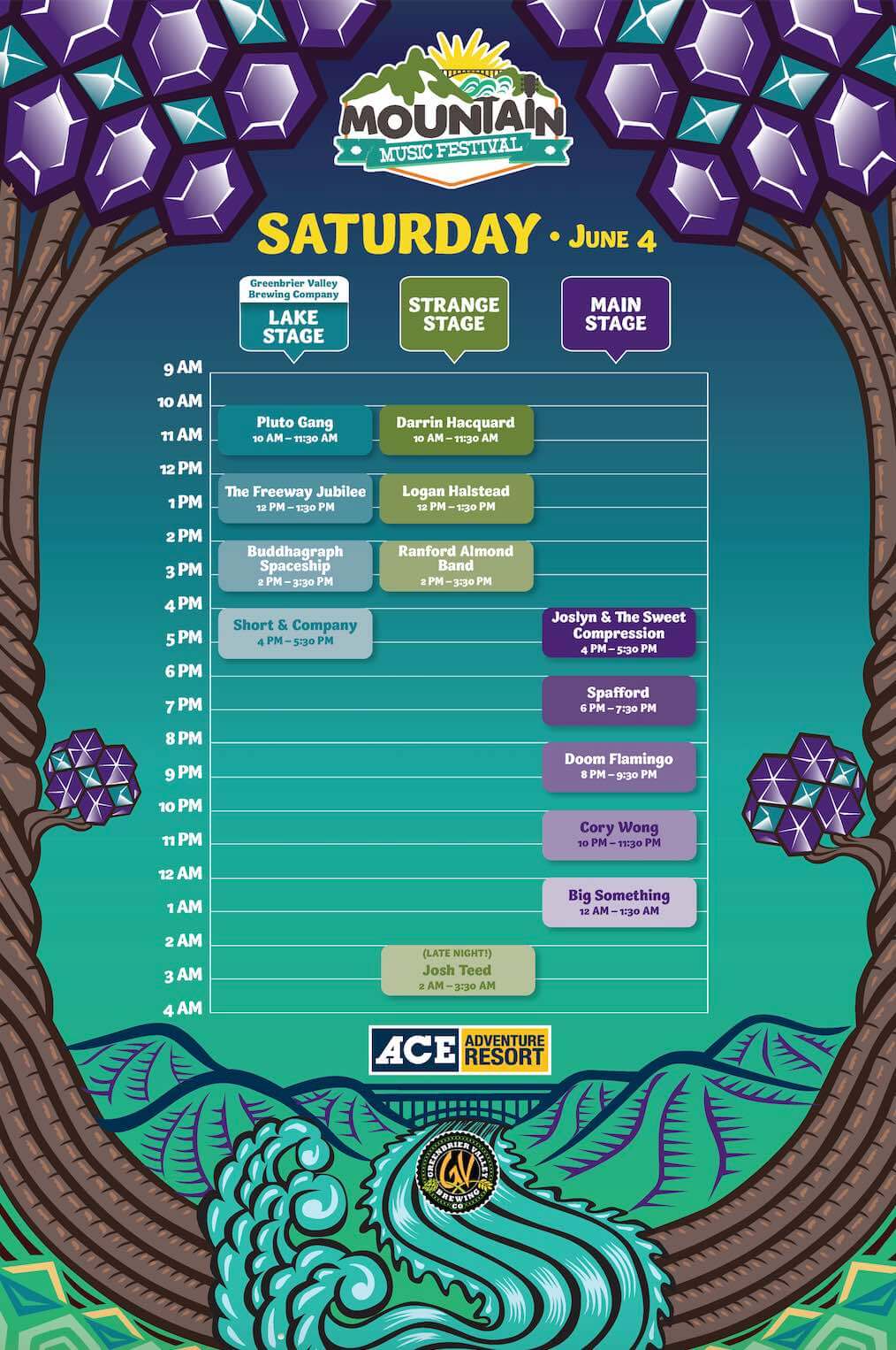 2022 Stage Schedule Just Released Mountain Music Festival