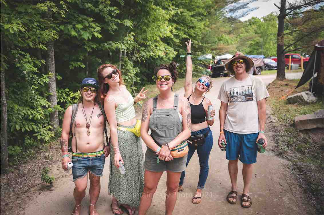 people having fun at mountain music festival