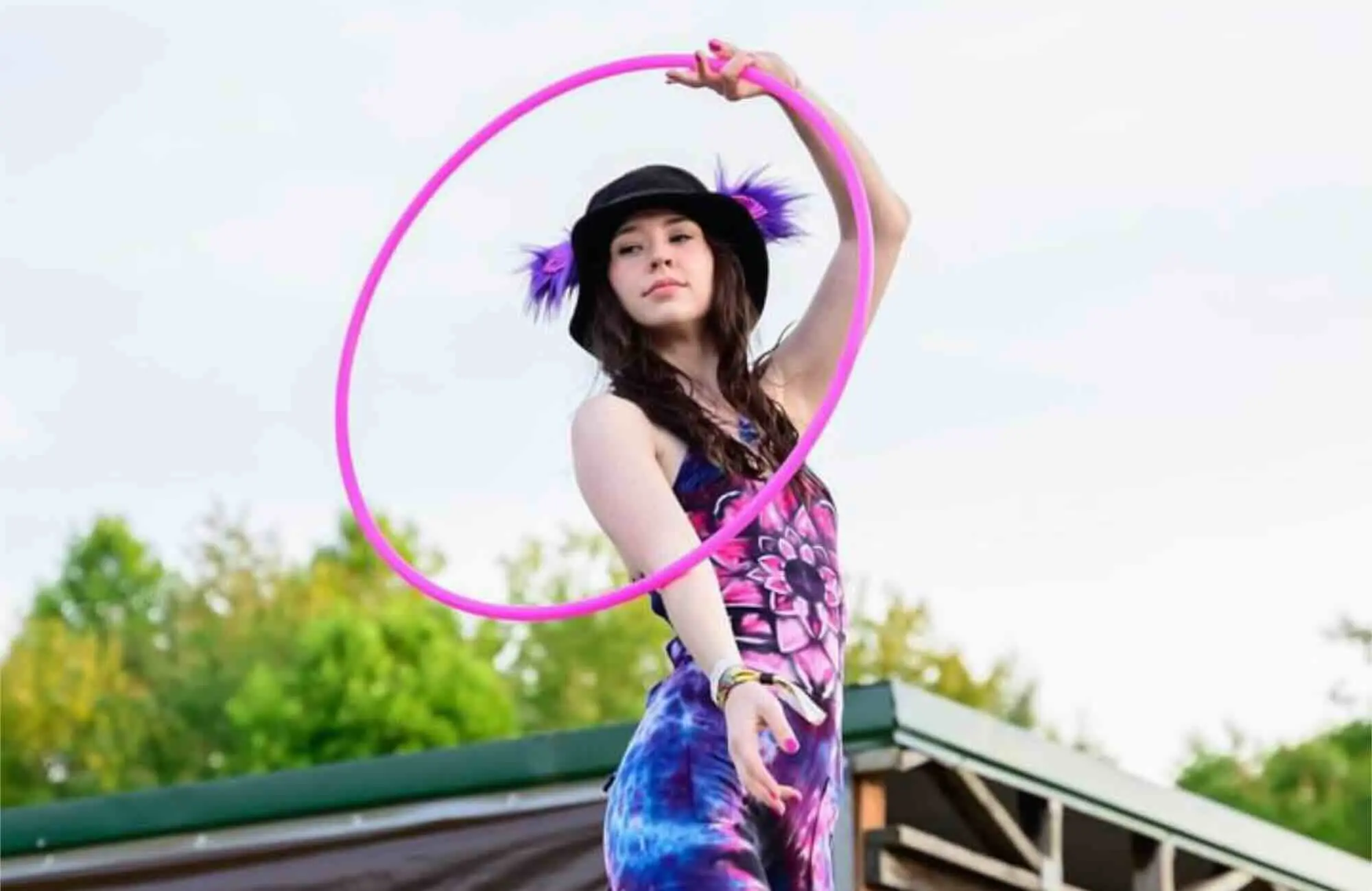 Fire performer at mountain music festival