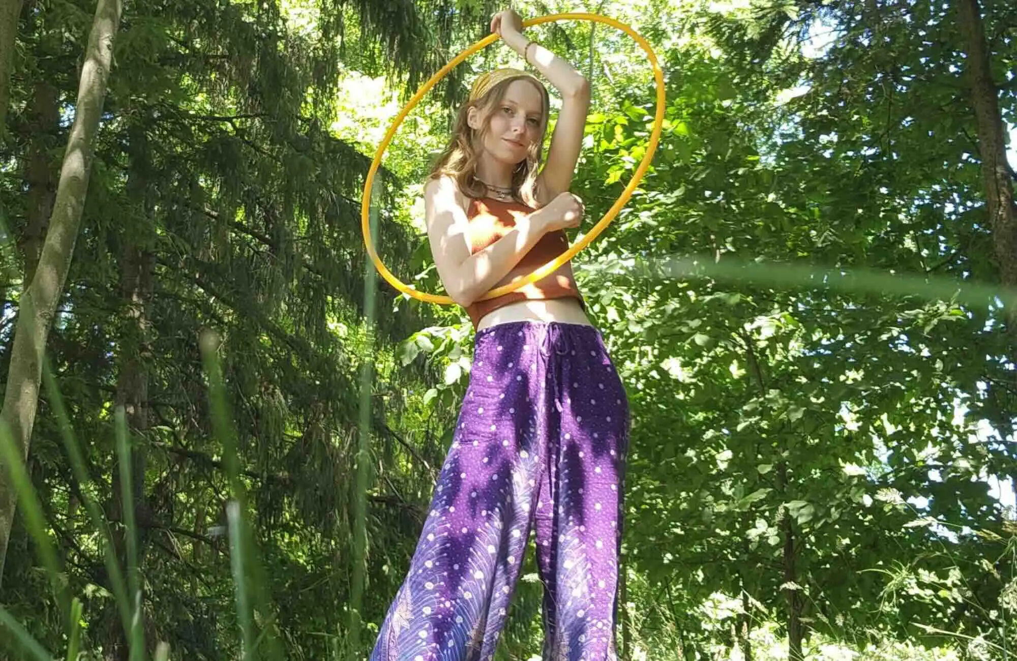 Fire performer at mountain music festival